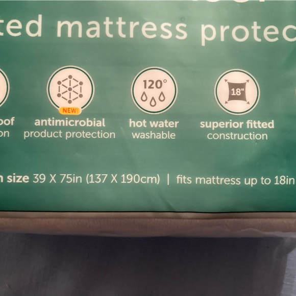 Allerease Waterproof fitted Mattress protector for Twin size bed - Picture 3 of 3